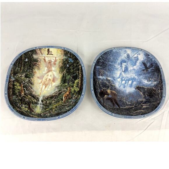 VTG Lot of 2 Decorative Collectors Plates Visions of the Sacred 1990s Limited - Picture 10 of 16